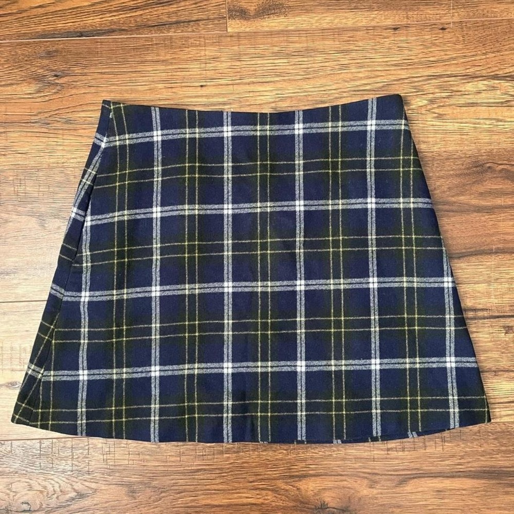 Wilfred‎ Navy Plaid Mini Skirt Wool Cashmere Women 4 Preppy Academia School girl